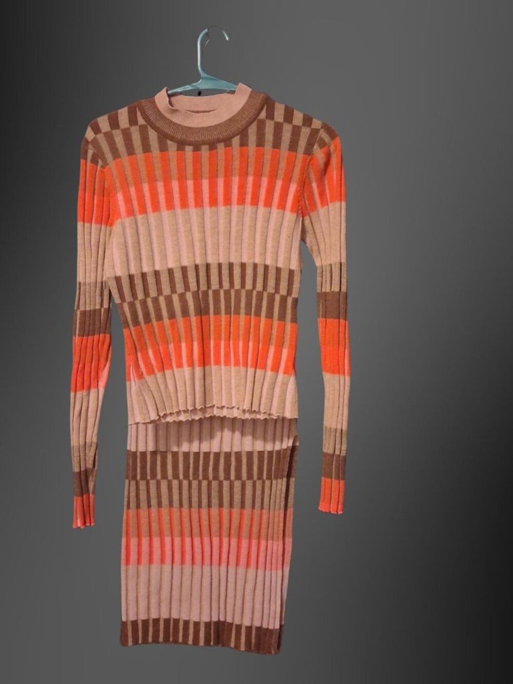 Find Me Now Ribbed Knit Sweater & Midi Skirt Matching Set Size XS/S